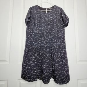 Sezane Black Mini Dress with White Dot Print
